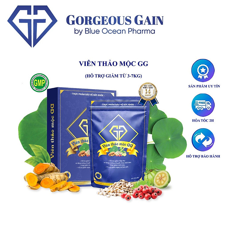 Viên Thảo Mộc GG hỗ trợ phân giải mỡ thừa, hỗ trợ giảm thèm ăn, giúp hỗ trợ kiểm soát cân nặng an toàn lành tính