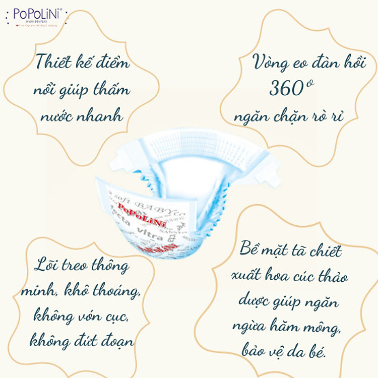 Tã dán Popolini size S 72 miếng Chính hãng Giá tốt - Hình ảnh 5