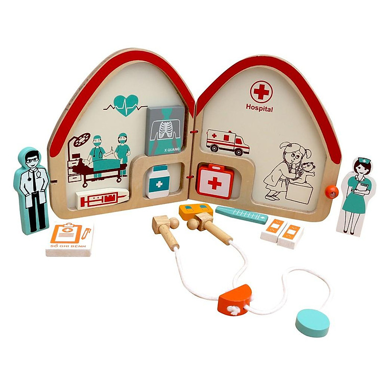 Đồ Chơi Gỗ Bé Tập Làm Bác Sĩ Chính hãng Giá rẻ - Hình ảnh 3