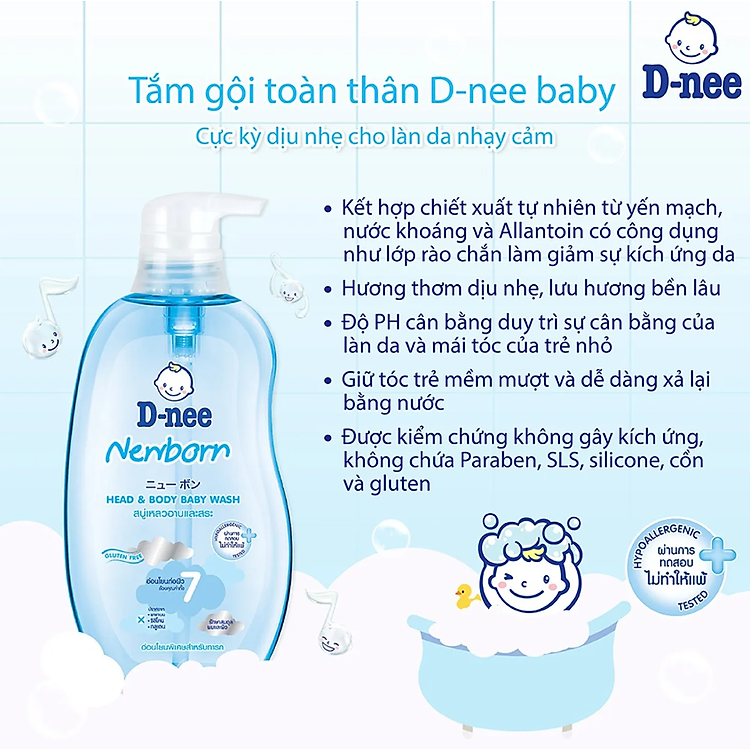 Dung Dịch Tắm Gội D-nee 800ml Cho Bé Chính hãng Ưu đãi - Hình ảnh 5