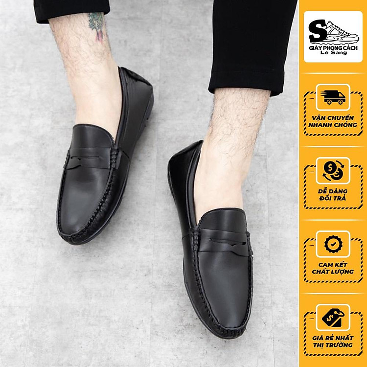 Giày lười, giày mọi da mềm, đế khâu sẵng, size từ 38 đến 43