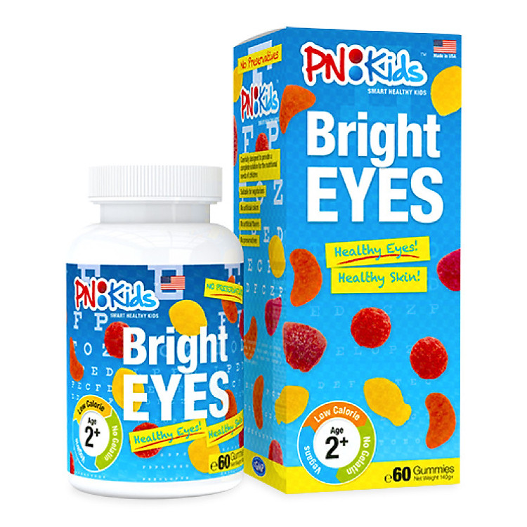 Kẹo gummies PN Kids Bright Eyes tăng cường thị lực, 60 viên