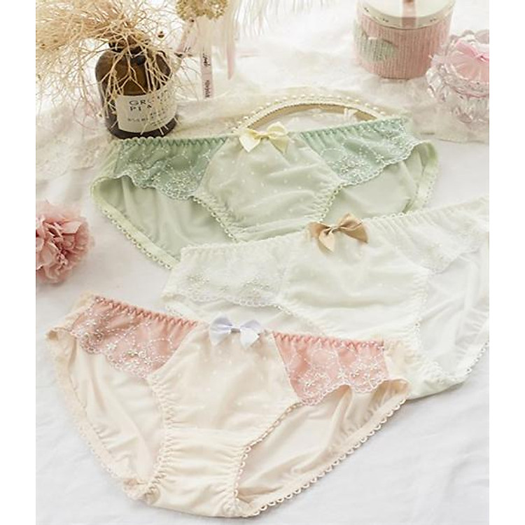 Combo 3 quần lót lụa phối ren Q105