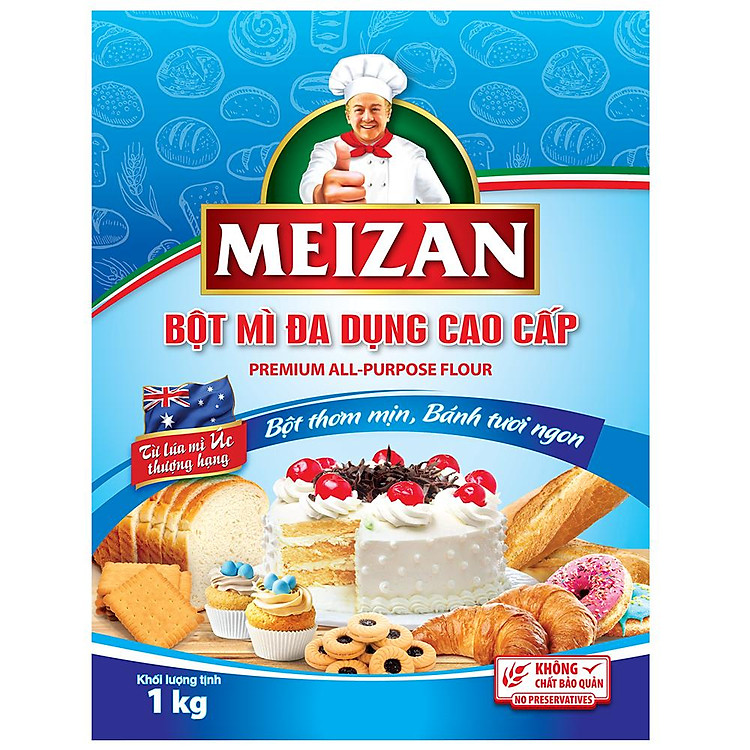 Combo 2 bịch Bột Mỳ Đa Dụng Meizan 1kg