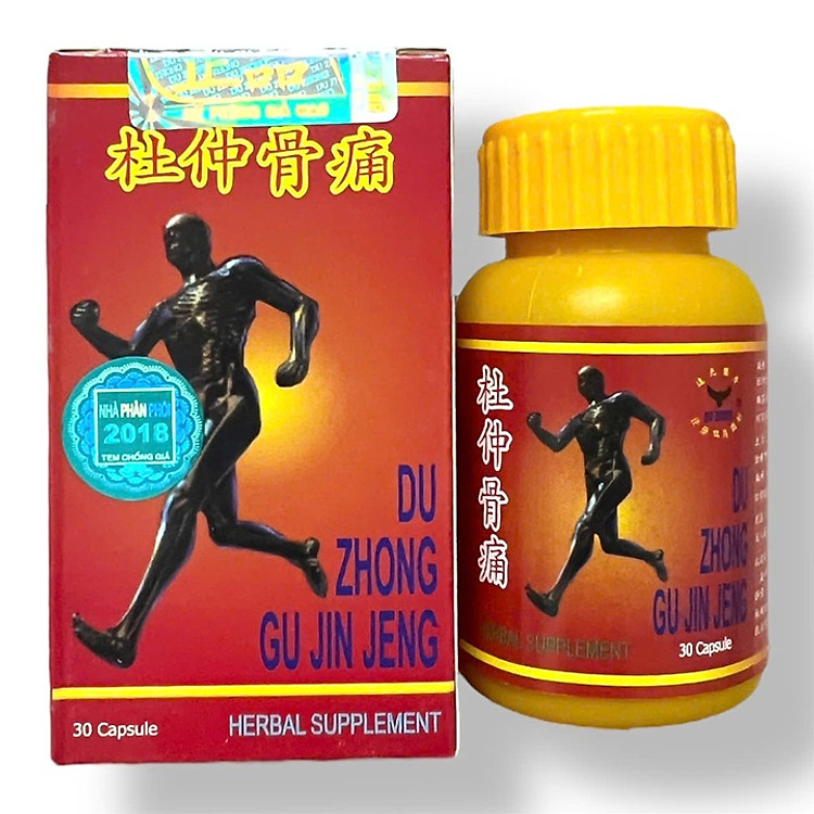 Viên uống Du Zhong Gu Jin Jeng hỗ trợ đau nhức xương khớp, đau mỏi cổ vai gáy, tê bại tứ chi, đi lại khó khăn - Xuất xứ Đài Loan - Mã số 1525