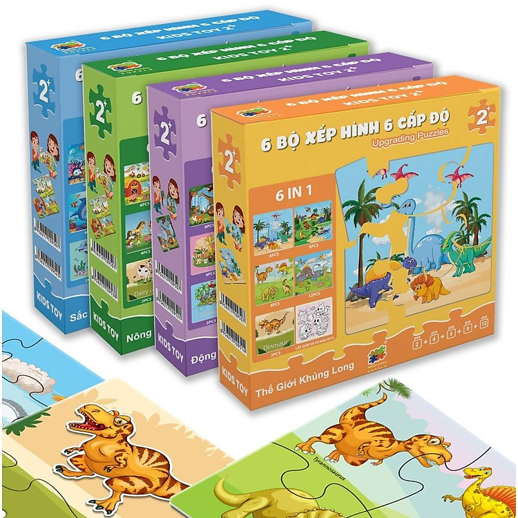 Mua Bộ 6 Tranh Xếp Hình Khủng Long Chính hãng Giá rẻ - Hình ảnh 3