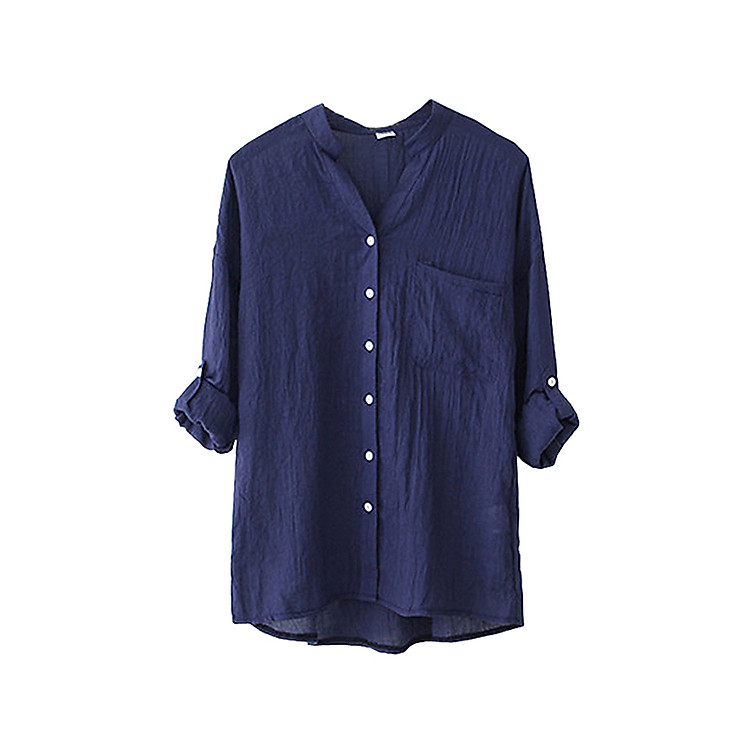 Sơ mi nữ vải đũi, tay dài có túi Haint Boutique S172