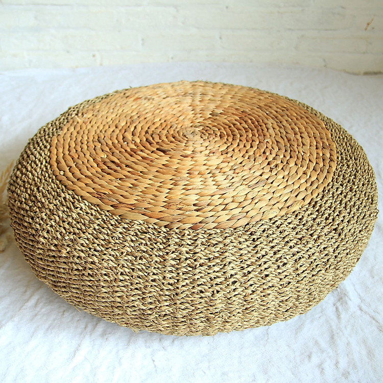 Bàn ghế đôn tròn cói mix lục bình