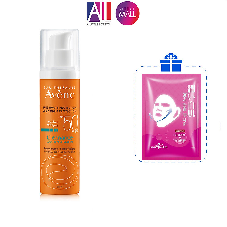 Kem chống nắng cho da nhờn mụn Avene Cleanance Protection Blue Light Spf50+ 50ml TẶNG Ampoule chống lão hóa Martiderm (Nhập khẩu)