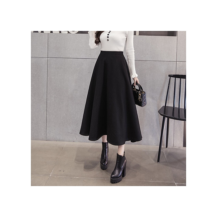 Chân váy xòe dáng dài xinh xắn