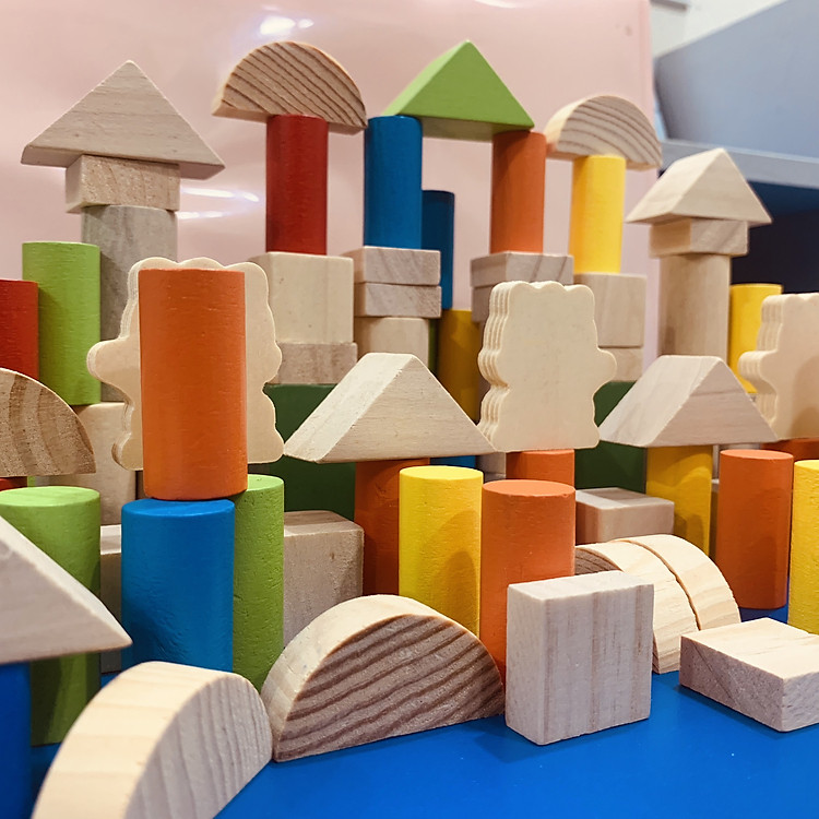 Bộ Đồ Chơi Xếp Hình Gỗ 100 chi tiết Chính hãng Tiết kiệm - Hình ảnh 5