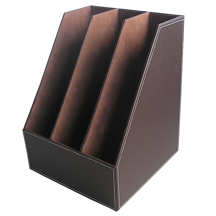 Khay đựng tài liệu 3 ngăn bằng da cao cấp - Ảnh 3