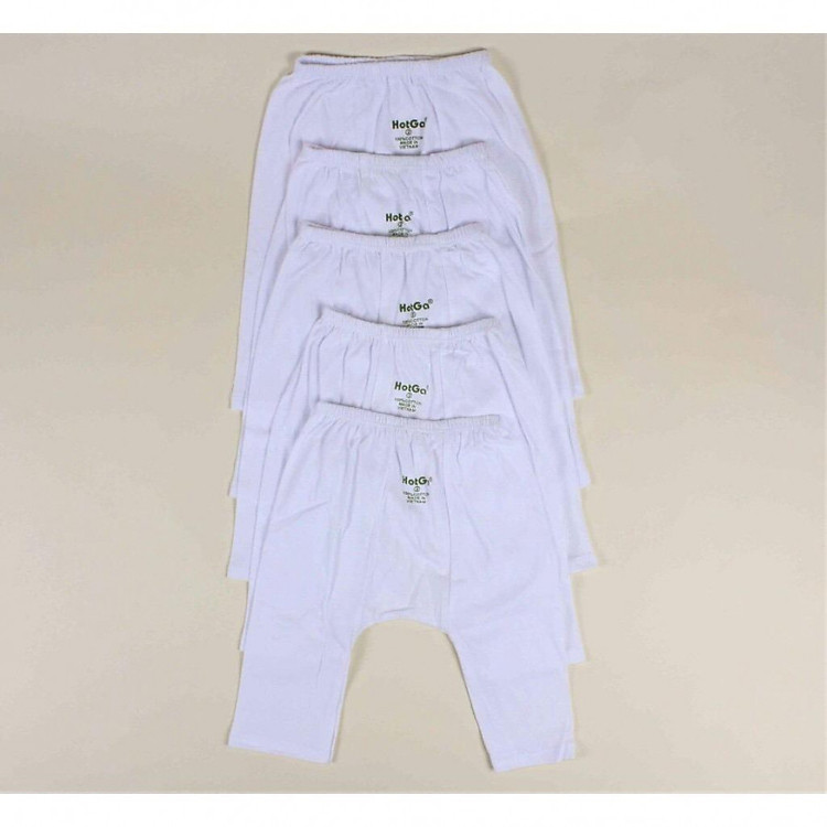 Combo 5 Quần Dài Trắng Cho Bé Mặc Tã Hotga