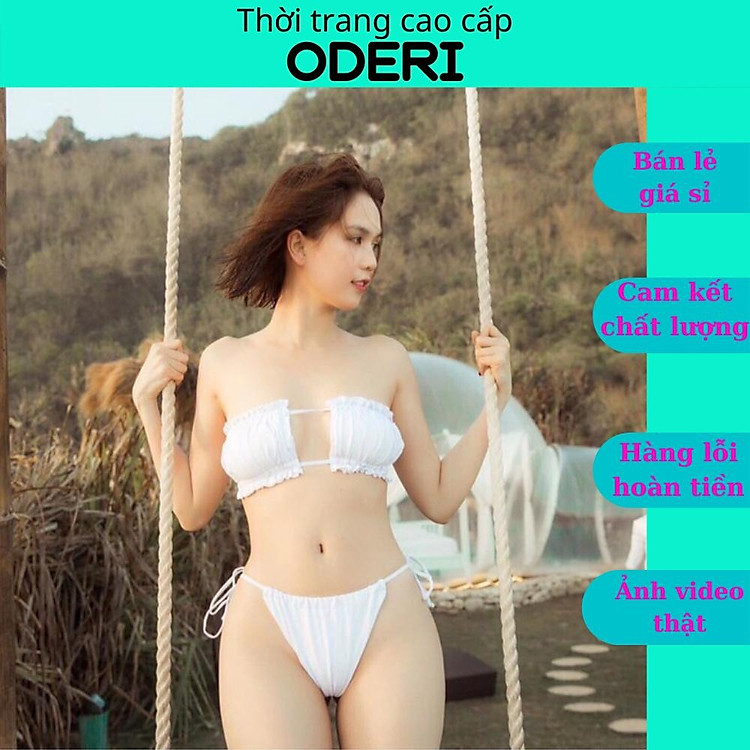 Bikini, Đồ Bơi Đi Biển Hai Mảnh Vuông Ngọc Trinh Quần Tam Giác Secxy ODERI HM-074