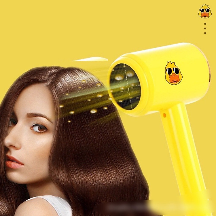 Sấy tóc mini hình con vịt vàng , phụ kiện tóc làm đẹp không thể thiếu của chị e phụ nữ