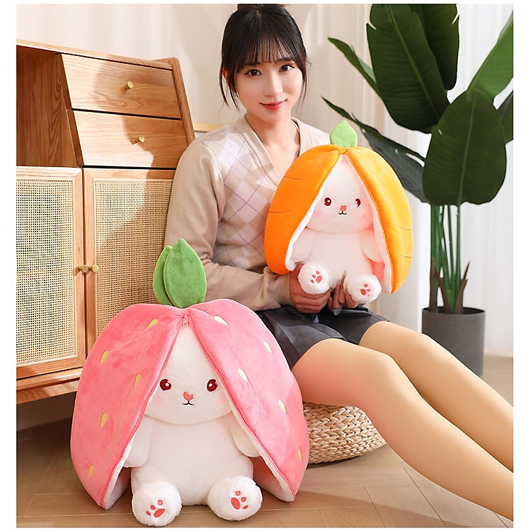 Gấu bông thỏ cà rốt 2 in 1 Chính hãng Tiết kiệm - Hình ảnh 4