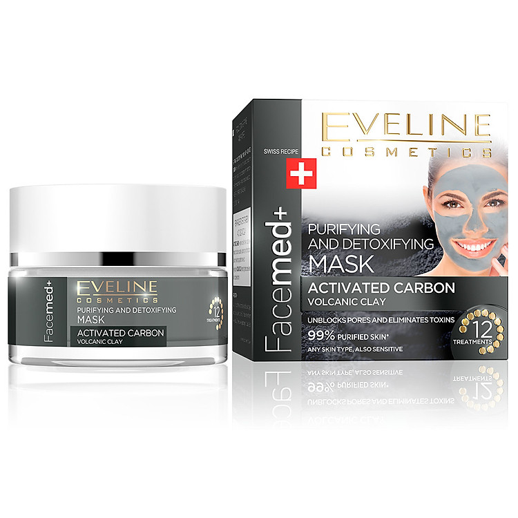 Mặt Nạ Bùn Núi Lửa Thải Độc Và Thanh Lọc Da Eveline Facemed Purifying and Detoxifying Mask Volcanic Clay 50ml