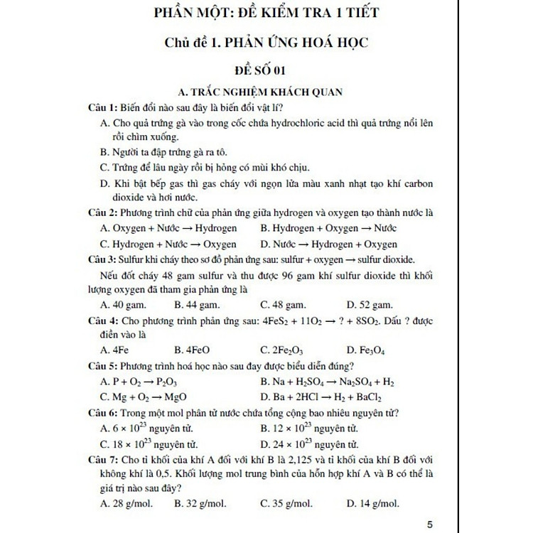 Tuyển Tập Đề Kiểm Tra Định Kì Khoa Học Tự Nhiên Lớp 8 - Ảnh 5