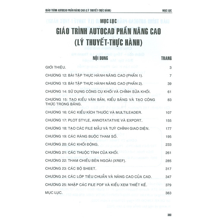 Giáo Trình Autocad Phần Nâng Cao (Lý Thuyết - Thực Hành - Tái Bản) - Ảnh 2