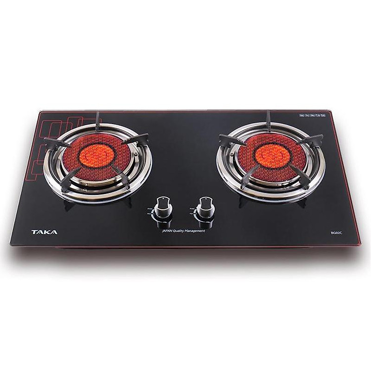 Bếp Gas Âm Hồng Ngoại TAKA BG02C, Đầu Đốt Lớn 155mm, 2 Vòng Nhiệt - Hàng Chính Hãng