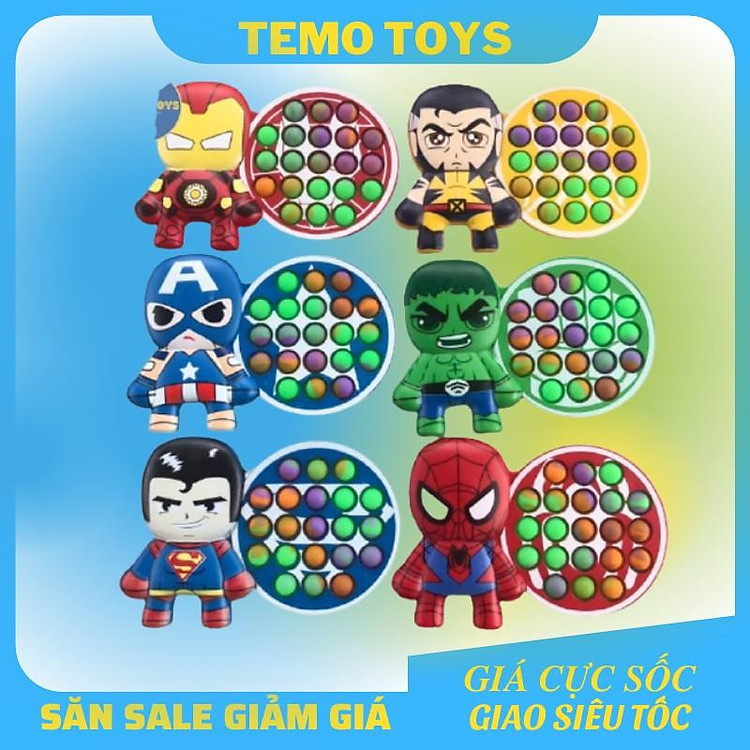 Pop it fidget toy đồ chơi popit siêu nhân giải trí thông minh giảm stress bóp bong bóng cho người lớn và trẻ em