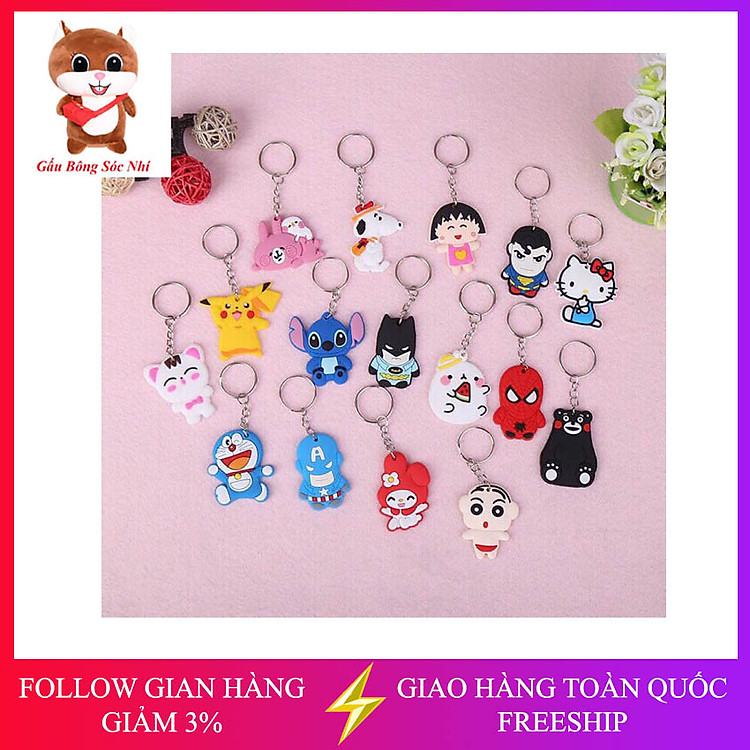 Móc Khóa Silicon Hoạt Hình Dễ Thương (Nhiều Kiểu Dáng)