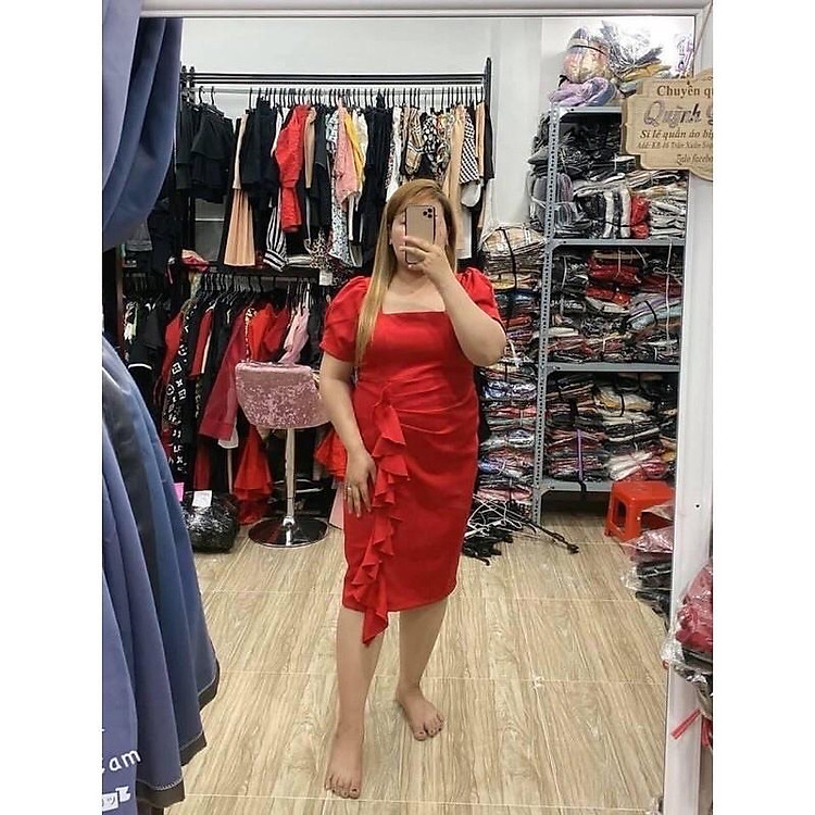 BIGSIZE NỮ ĐẦM BODY CỔ U BIGSIZE 55-90kg (có size - ảnh thật bigsize)