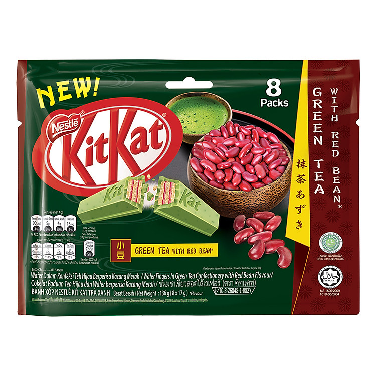 Gói 8 Thanh Kitkat Trà Xanh Đậu Đỏ 2F (17g / Thanh)