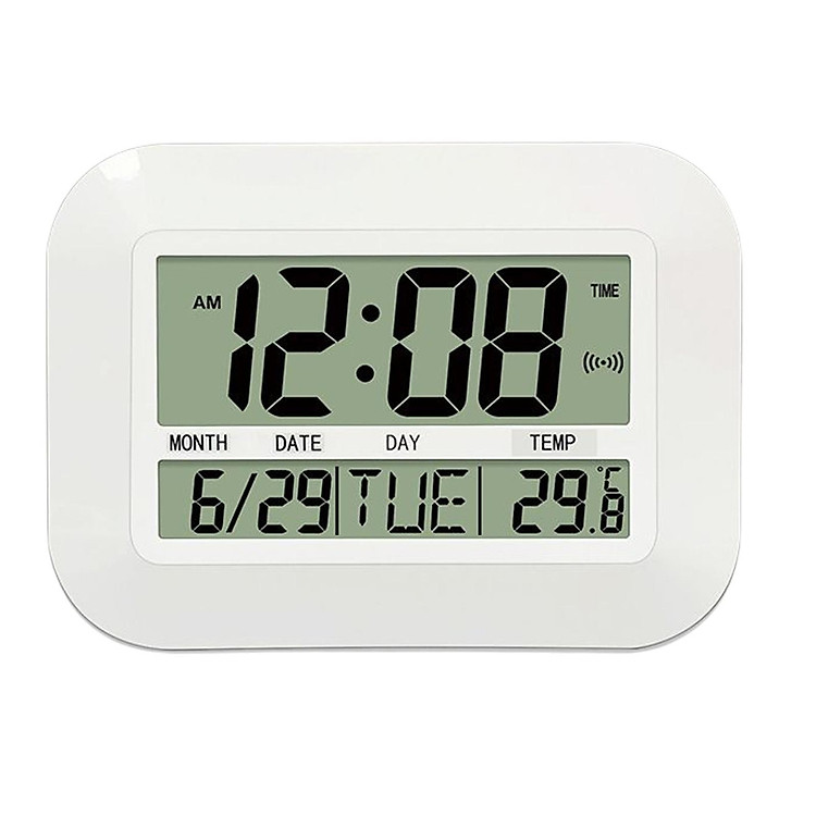 Digital Calendar Day Clock LCD Display Large Time with Temperature