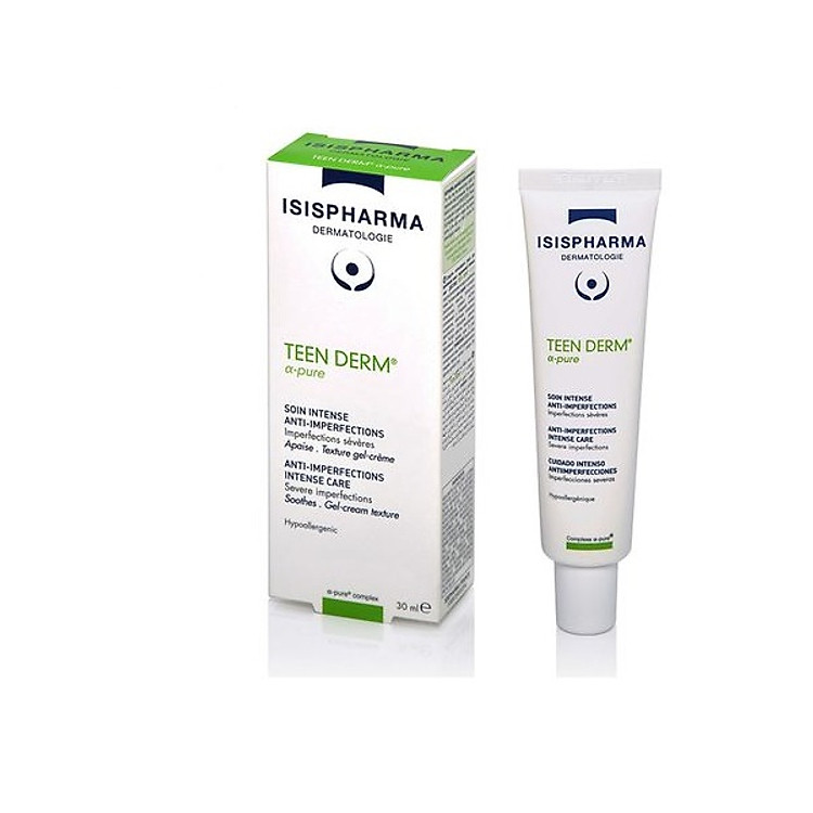 Kem giảm mụn trứng cá Teen derm Alpha Pure - Isis pharma (30ml)