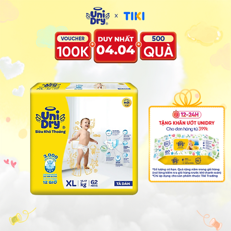Mua Tã dán em bé Unidry G6X XL-62 Chính hãng Ưu đãi