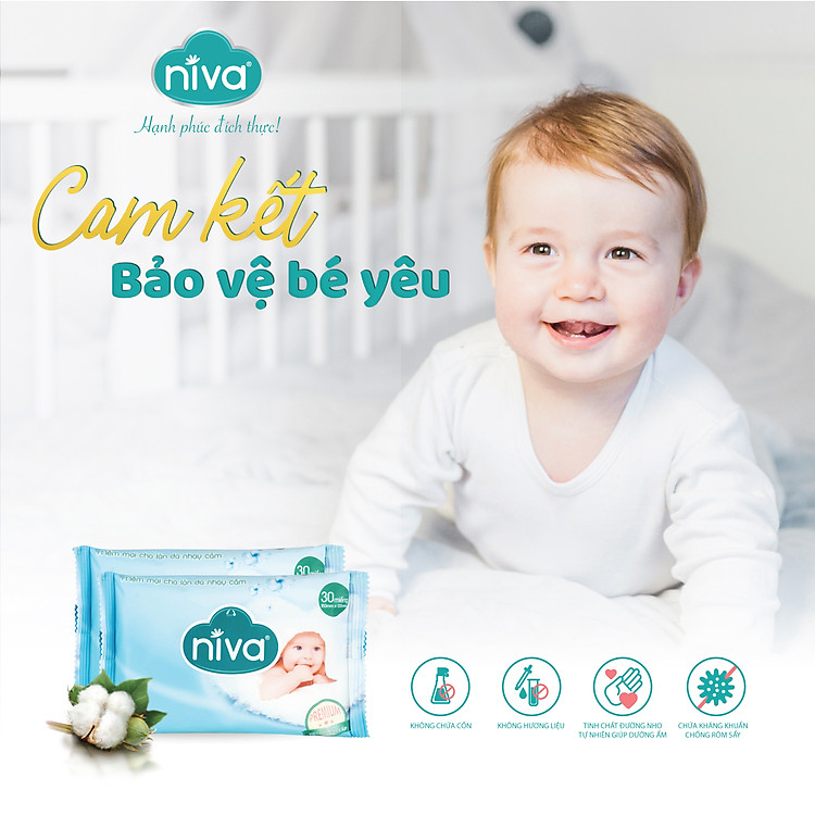 Combo 10 Khăn Ướt NIVA An Toàn 30 Tờ Tiết kiệm - Hình ảnh 5