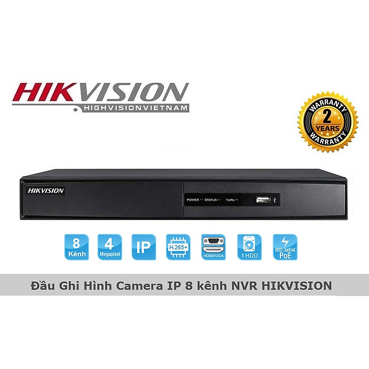 Đầu ghi camera IP tích hợp POE Chuẩn nén video H.265+ Độ phân giải ghi hình tối đa 4MP, 4/8 kênh mã SP 71xxNI - Hàng chính hãng.
