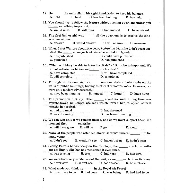 Câu Hỏi Trắc Nghiệm Chuyên Đề Ngữ Pháp Tiếng Anh (Vĩnh Bá) - Ảnh 6