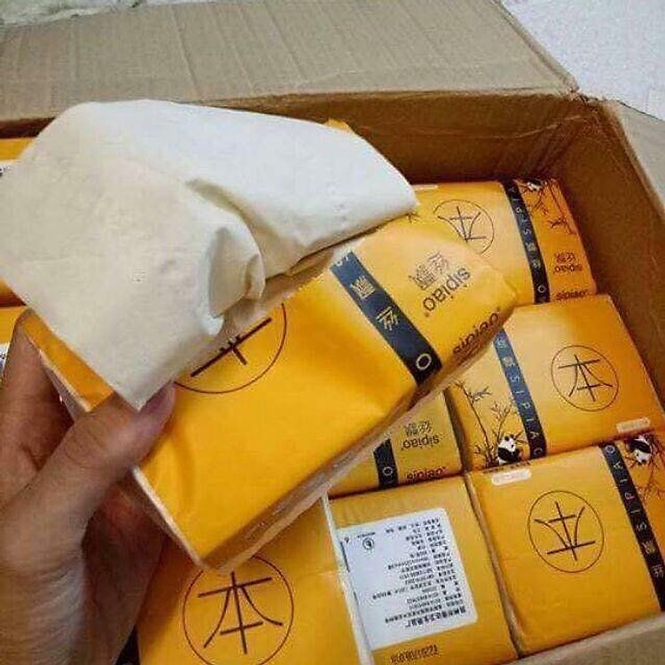 COMBO 5 HỘP GIẤY ĂN THAN TRE SIÊU DAI GẤU TRÚC SIPIAO - AN TOÀN KHÔNG TẨY TRẮNG SIÊU MỊN