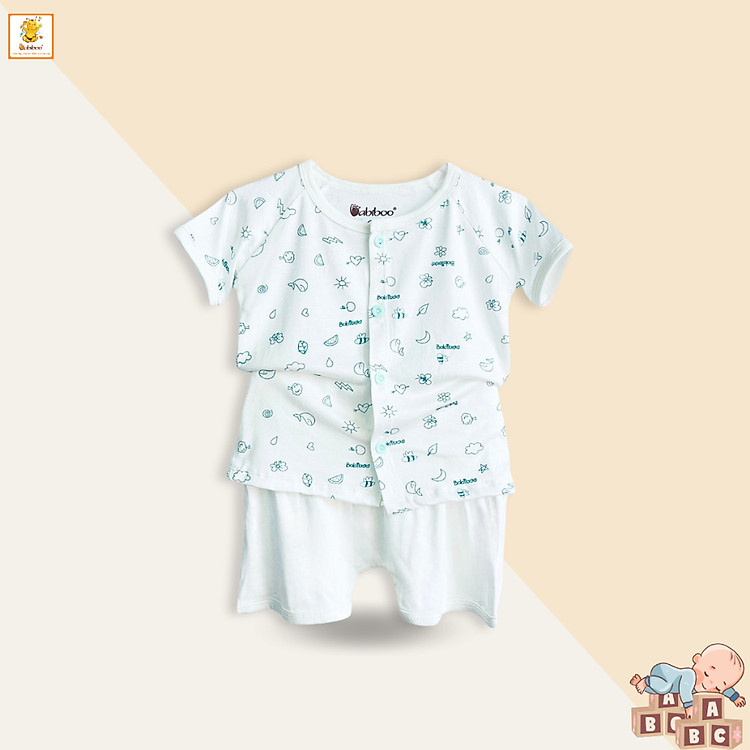 Đồ bé trai, bé gái Babiboo bộ sơ sinh vải ngắn tay vải viscose mềm mại, mịn mát (BTK54+BTK20)