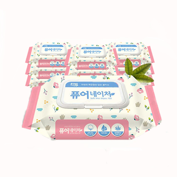 Combo 10 Gói Khăn Ướt PureNature Hàn Quốc Loại 100 Tờ