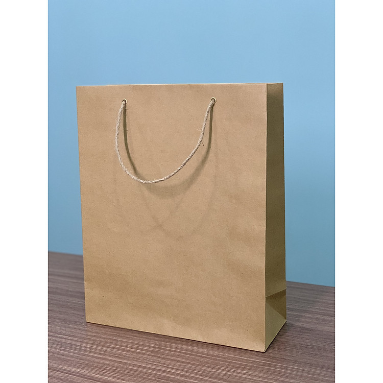 TÚI GIẤY KRAFT NÂU DÂY QUAI SƠ DỪA - COMBO 10 TÚI