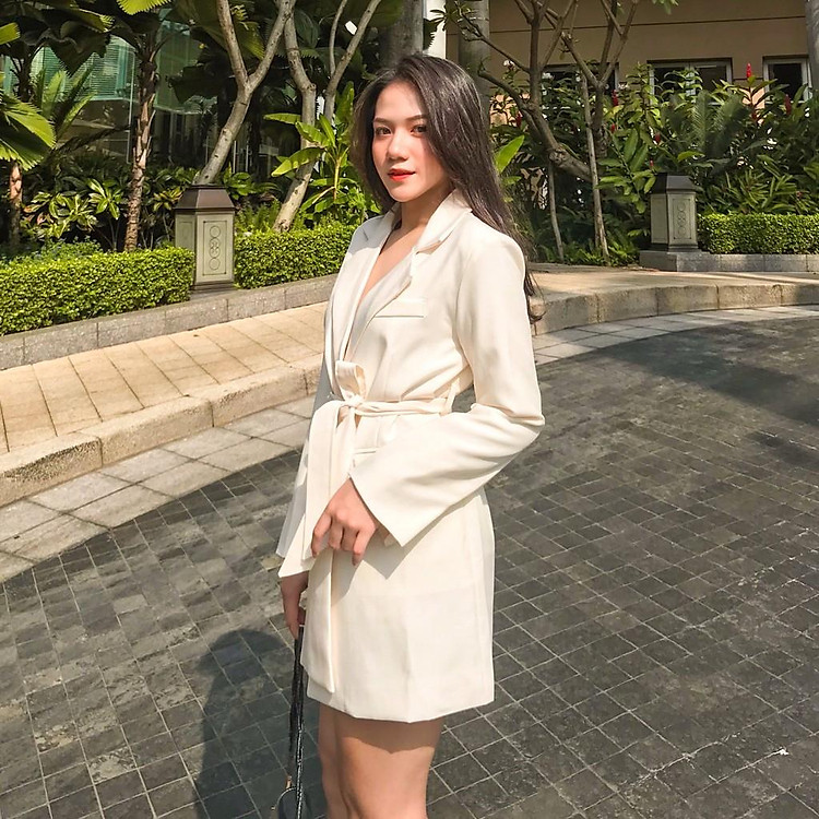 Áo khoác Blazer nữ nịt dây đẹp, phong cách hàn LXK77085