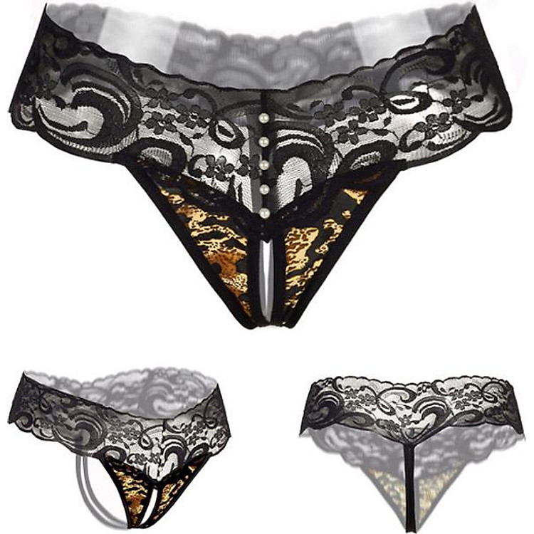Quần lót nữ ren lọt khe xẻ đáy - Quần lót nữ sexy - đũng vàng