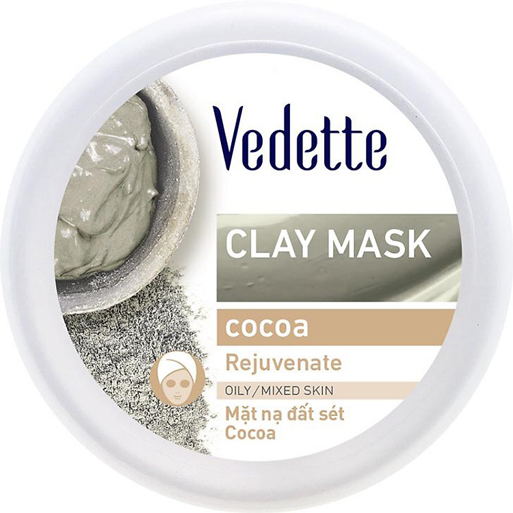 Mặt Nạ Đất Sét Sạch Sâu Dịu Nhẹ Vedette Cocoa (Hồi Phục Làn Da) - Hũ 145g