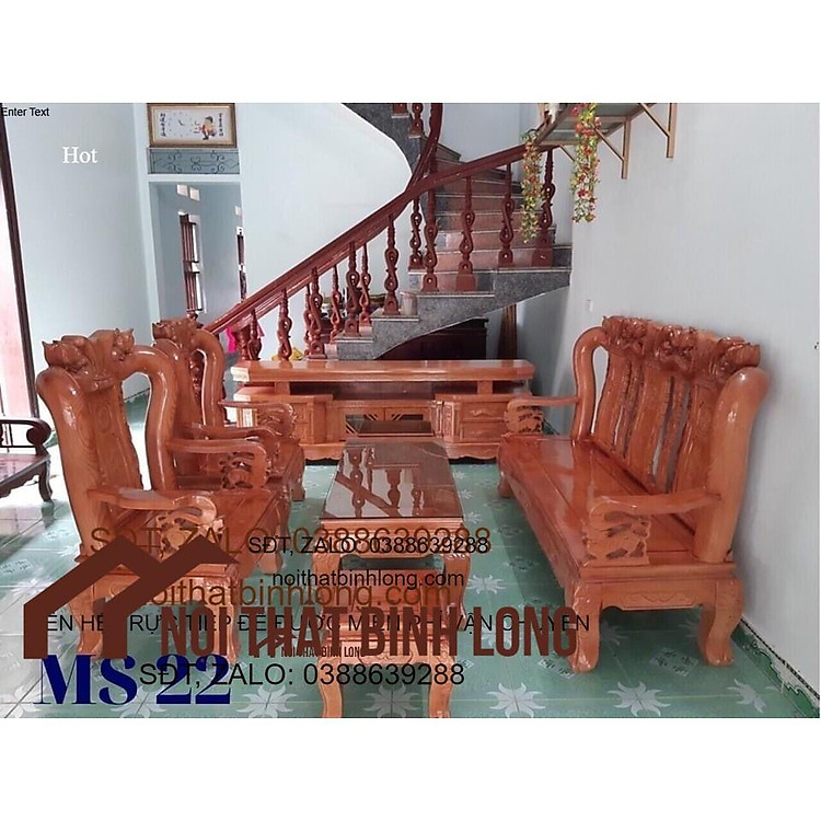 Bộ bàn ghế minh quốc đào và kệ ti vi gỗ sồi nga