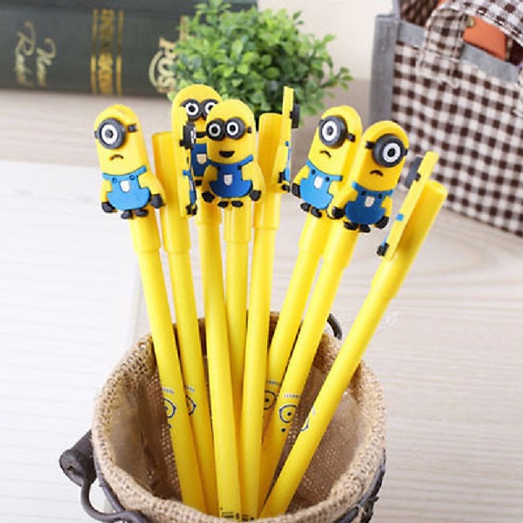 Set Quà Tặng 6 Bút Bi Màu Vàng Hình Hoạt Hình Ngộ Nghĩnh