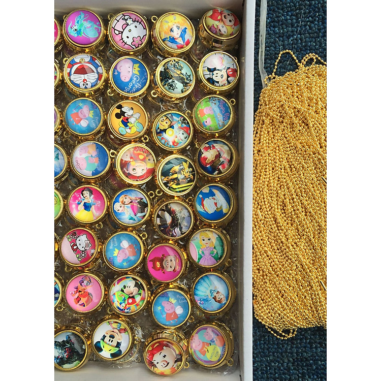 Đồng hồ dây chuyền quả lắc bỏ túi các nhân vật hoạt hình Disney siêu xinh cho bé