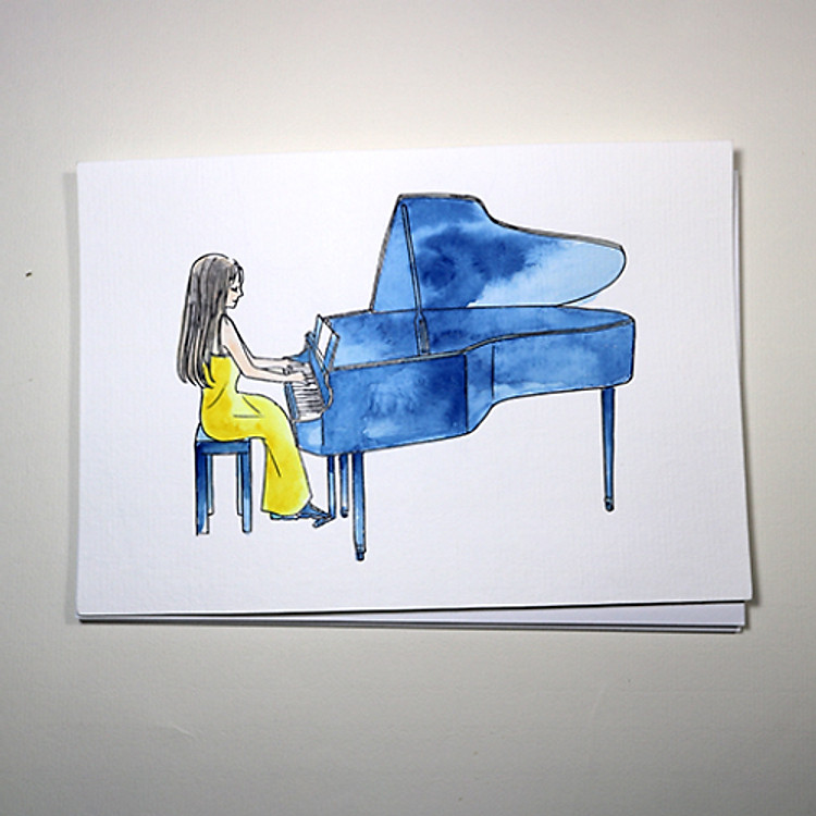 Giấy vẽ màu nước A5 (1 mặt trắng 1 mặt hình) - Ảnh 3