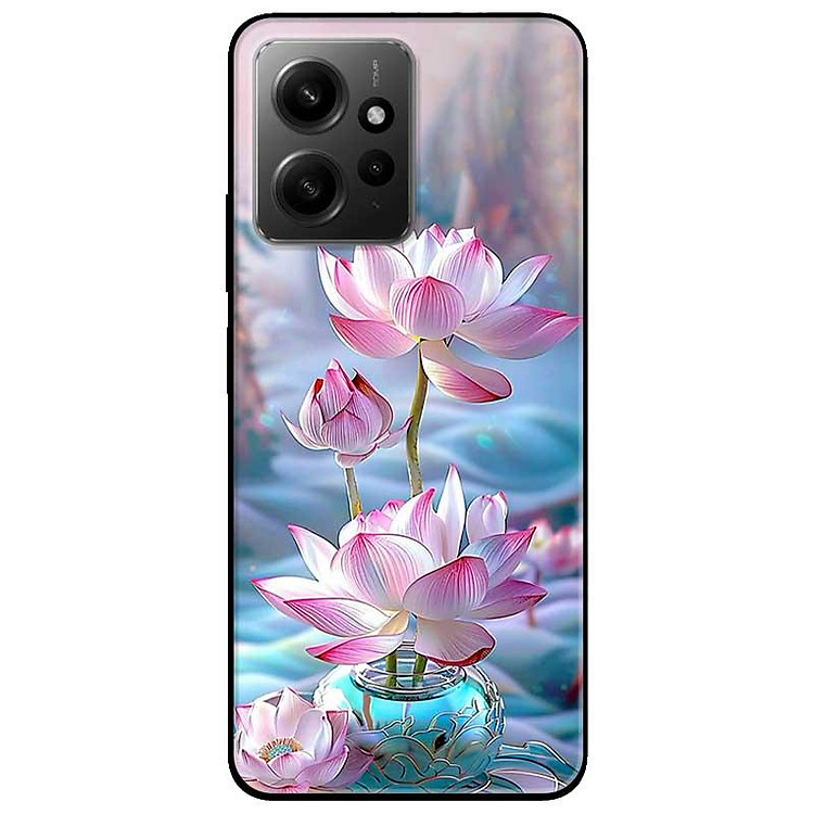 Ốp lưng cho Xiaomi Redmi 12 4G - Redmi Note 12 4G - Redmi Note 12 Pro 4G - 12 Pro 5G - Sen Hồng Bình Xanh - Hàng Chính Hãng
