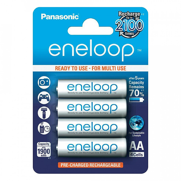 Bộ 4 Pin AA Panasonic Eneloop 1900mAh - Hàng chính hãng
