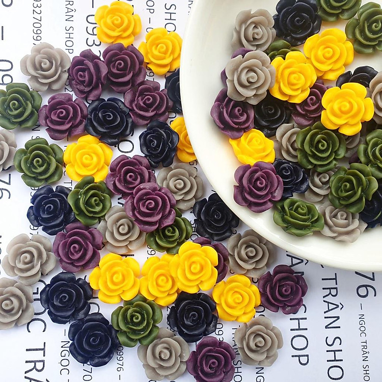 Hoa Hồng Trà 5D | Màu Cổ Điển | Trang Trí Móng Tay HZ01