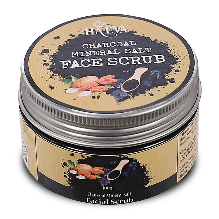 Tẩy tế bào chết muối khoáng than hoạt tính Haeva 150g