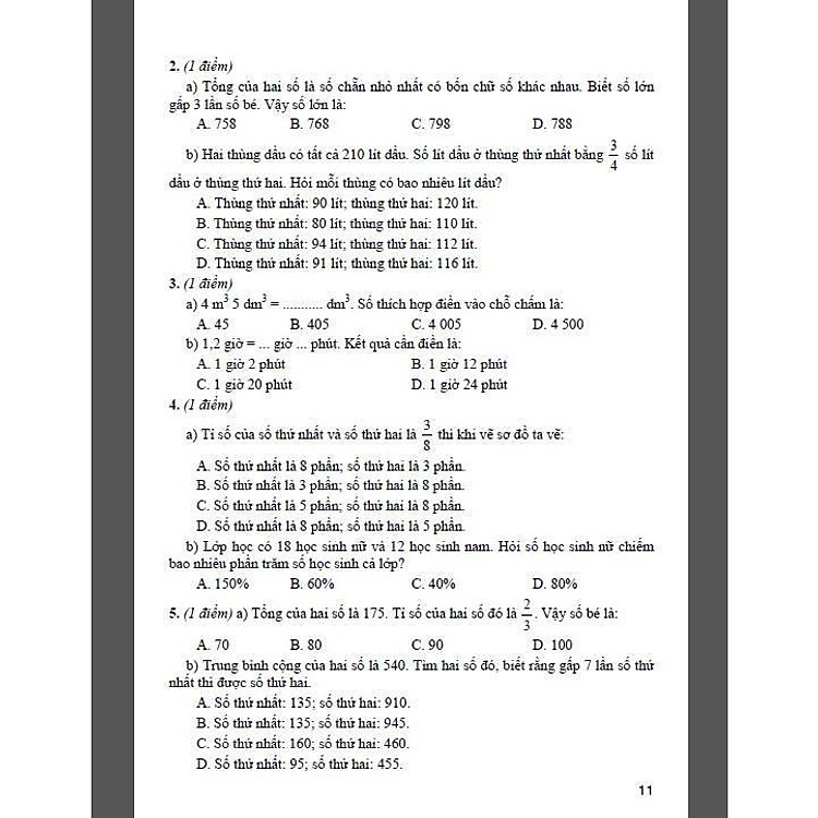 Bộ Đề Kiểm Tra Môn Toán Lớp 5 - Tập 2 - Ảnh 7